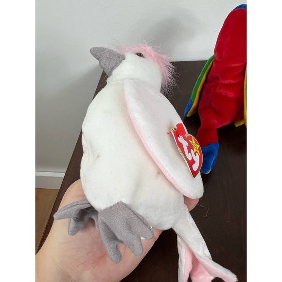 Vintage Ty Beanie Babies Set of 2 Jabber the parrot and KUKU Bird - Picture 3 of 7